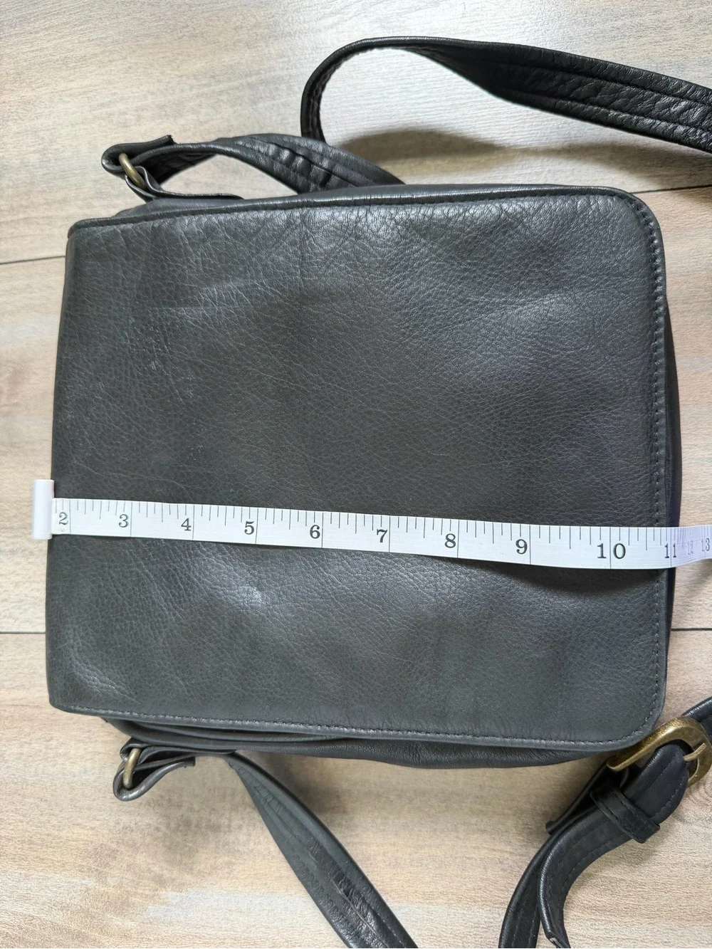 Tignanello Black Leather Messenger Crossbody Bag